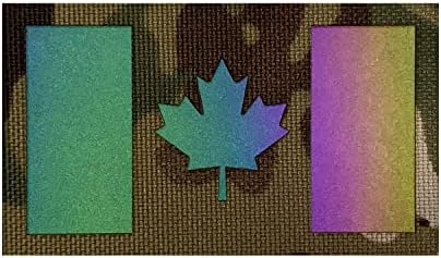 Xinbaiqu Laser Cut Id Patch Painel Dazzle Color 3.5*2 '' 8,5cm*5cm, bandeira do Maple Leaf Canada, gancho e loop