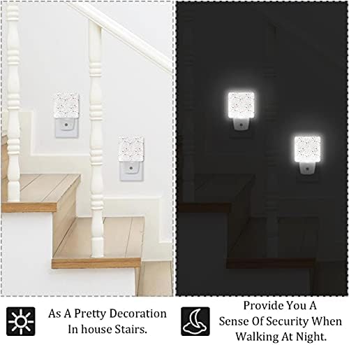 DOT Branco LED Night Light, Kids Nightlights for Bedroom Plug in Wall Night Lamp Brilho ajustável para escadas do quarto Decoração