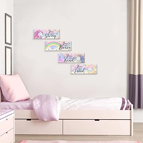 Decoração de quarto de unicórnio de Cloverkoi para quarto de meninas, decoração de parede de unicórnio, decoração do quarto de garotas