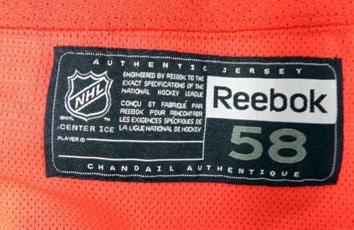 O jogo do New York Rangers usou a camisa de prática vermelha reebok NHL 58 DP29923 - Jogo usado NHL Jerseys