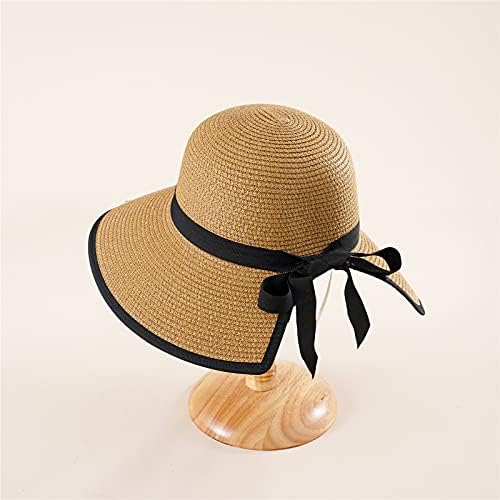Chapéu de palha do sol do sol amplo aba de desenho de moda rolável chapéu de sol do sol feminino Brim de concisão Bease