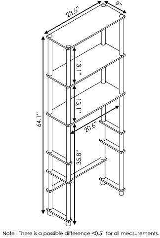 Furinno Turn-N-Tube com 3 prateleiras Economizador de espaço, Oak French Oak Grey/Black