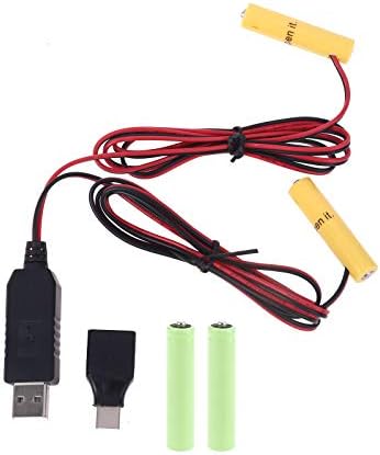 Diário Universal USB Tipo C a Dual LR03 AAA-Eliminador de Bateria, 1x-4x Baterias AAA para Radio Electric Clock LED Strip