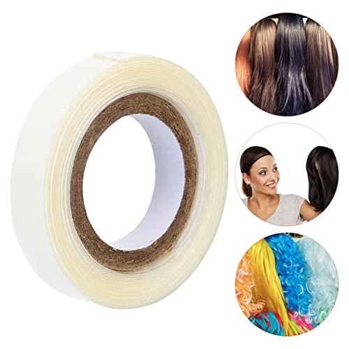 Lurrose 1 rolo renda de renda frontal fita adesiva fita adesiva para peças de cabelo e extensão de cabelo 3 jardas brancas