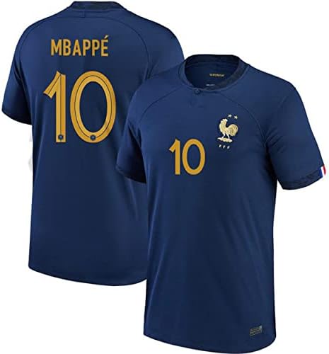 Vlecks Sports Mbappe 10 France Home Soccer Jersey Player Version Slim Fit 2022/23