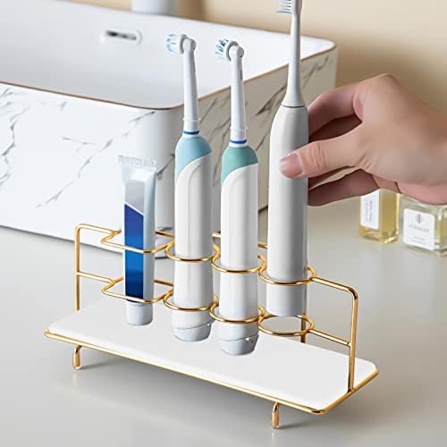 Suporte de escova de dentes elétricos de montagem na parede Dodamour, 3 slots de escova de dentes organizador com almofada