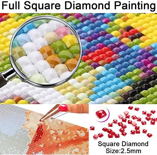 Kits de pintura de diamante colorido de vaso para adultos/crianças, broca quadrada com acessórios de pintura de diamante Gem
