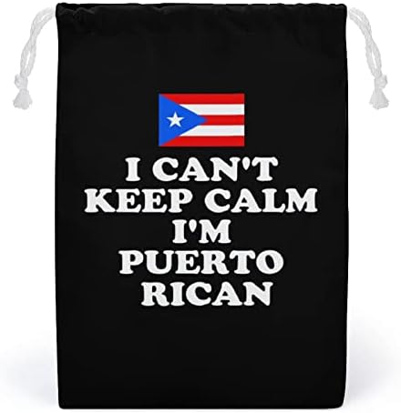 Não consigo manter a calma, sou porto -riquenho, sacola de armazenamento de lona riquenha