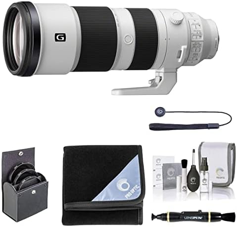 Sony Fe 200-600mm f/5.6-6,3 g Lente OSS para Sony E, pacote com kit de filtro Prooptic 95mm, embrulho de lente, limpador de lentes,