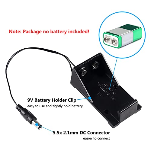 Alinan 6pcs 9V Battery Clip Holder Case Caixa com leads de arame DIY para módulo de energia