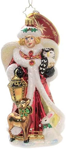 Christopher Radko, criado à mão, ornamento de Natal de vidro europeu, guia do anjo da neve
