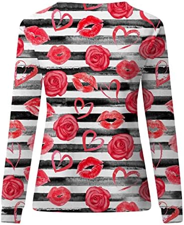 Camisa de pulôver de pescoço redonda solta para mulheres impressão casual de manga comprida blusas de matriz comprida 2023 Tops