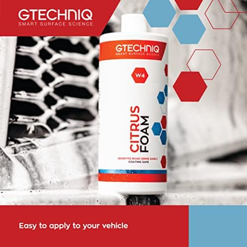 Gtechniq - W4 Citrus Foam - Agente de espuma de alto teor de conteúdo, remove sujeira e sujeira da estrada, fórmula não cáustica,