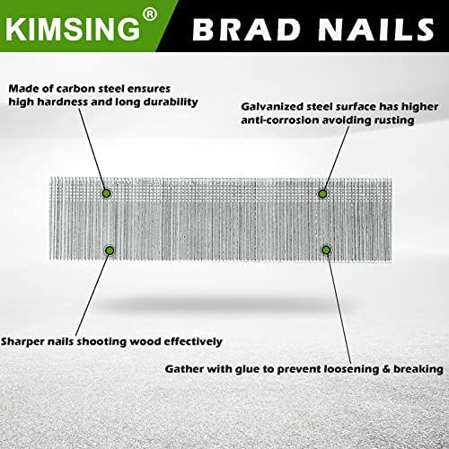 Bitola 18 pregos Brad de 1/2 polegada - 5.000 contagem - F12 Galvanized Finish Nails para 18ga Brad Nailers