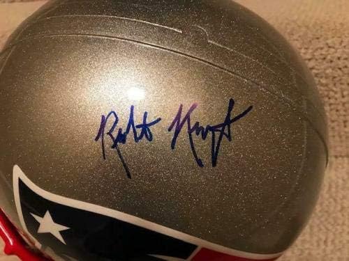 Robert Kraft assinou o capacete NE Patriots Awesome+raro JSA Carta - itens diversos autografados da NFL