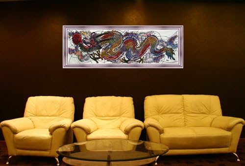 Pintura de arte Batik original em algodão, Oriental Warrior Dragon 'por Agung