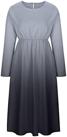 Vestidos de corda de tie de mola de outono Narhbrg para mulheres plus size boho camiseta plissada vestido de bolso moderno de manga