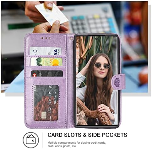Ateeky Galaxy S22+ Plus Caso da carteira, [Recurso do suporte] Tampa de couro protetora PU com slot para cartão de crédito