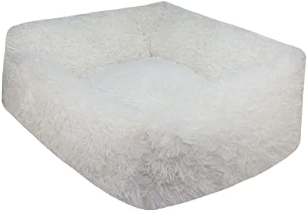 Cama de gato de cachorro calmante longa e rica, cama de estimação macia e macia enchendo algodão PP, anti ansiedade Ancelável