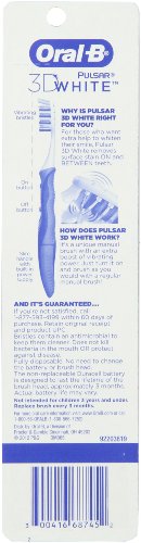 Oral-B Pulsar 3D branco avançado vívido escova de dentes médio, as cores podem variar