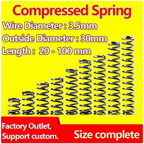 Hardware Spring Pressão Spring Compressão Spring Release Spring Retorno Pressão da mola Ponto de mola Diâmetro de 3,5 mm / diâmetro