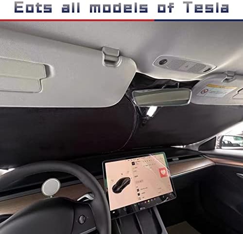 Tesla Modelo 3/Y Windshield Pelshade Original American Flag USA Design patriótico - Janela frontal do carro dobrável Sol
