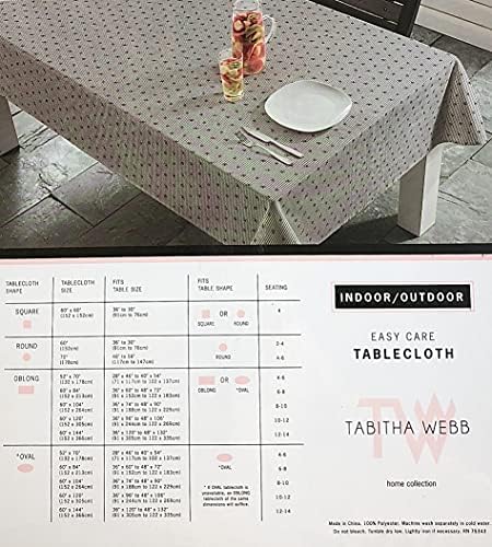 Tabitha Webb Easy Care Easy Cuidado Indoor Tocada de mesa Bumble Bumble em um padrão de guingão listrado cinza e branco | 60
