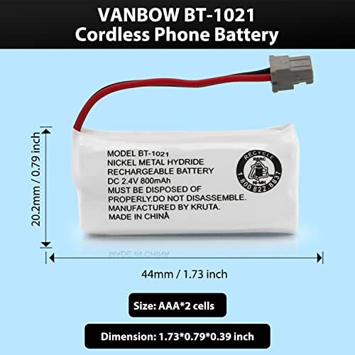 Vanbow BT-1021 BBTG0798001 Bateria de telefone sem fio compatível com UNIDEN BT1021 BT-1025 BT-1008 BT-1016 Empire CPH-515B Telefone sem fio
