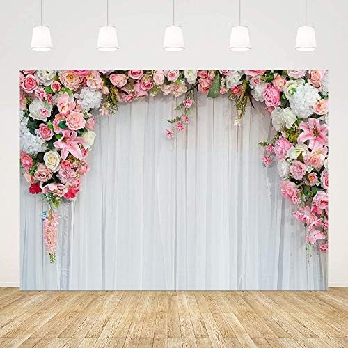 Mehofond casamento floral flor parede cenário de pano de noiva branco rosa rosa fotografia floral benner banner studio