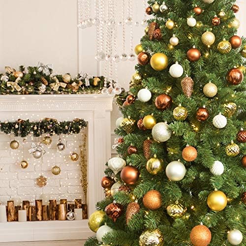 Ki Store Bronze Bolas de Natal 20pcs 3,15 polegadas Decoração de árvore de Natal Ornamentos para os ganchos de ornamentos de decoração de grinaldura de Halloween de Halloween de Natal
