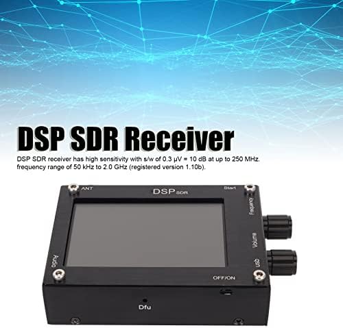 Receptor DSP SDR de 3,5 polegadas, receptor de rádio de 50kHz a 2GHz DSP SDR, modos de desmodulação múltiplos de desmodulação de alumínio 3800mAh Battery Radio de ondas curtas com orifício de resfriamento