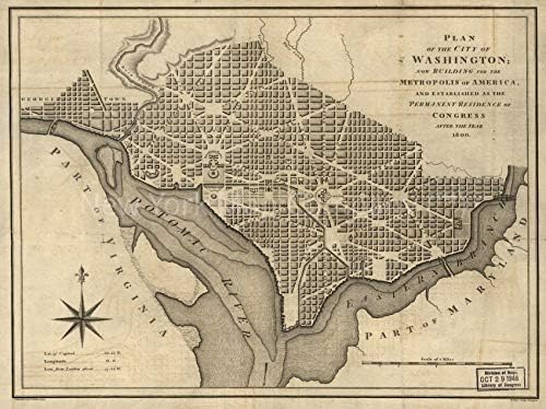 1793 Mapa | Mapa da cidade de Washington: agora construindo para a metrópole da América, e e