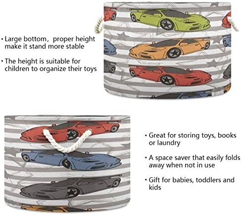 Carros de esportes estrelas cesto de corda de algodão cesto de grande capacidade Pets Toys Storage Organizador de presentes Roupa