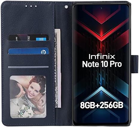 Para Infinix Note 10 Caso de flip de telefone Pro, estojo de carteira para Infinix Note 10 Pro Case, Premium PU PU CHAURLET CASE [Strap Strap] Flip Folio com ID e bolsos para