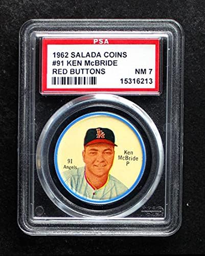 1962 Coins Salada 91 Red Ken McBride Angels PSA PSA 7.00 Angels