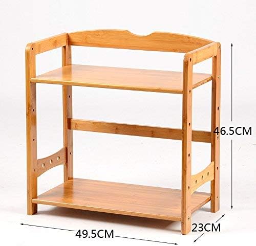 Rack de armazenamento KMMK Adequado para a cozinha sala de estar de escritório ， prateleira de 2 camadas de bambu de
