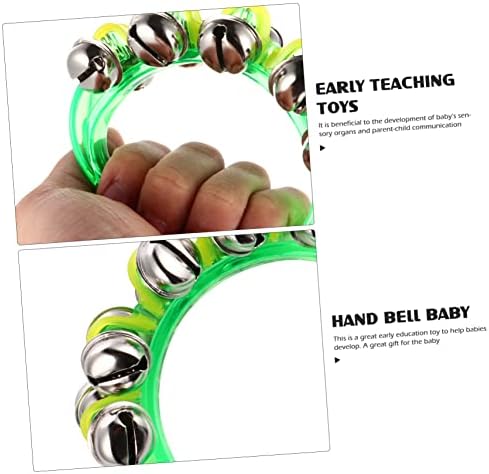 Toyandona 3pcs Hand Bell Kids Toys Hand Toy Toy Baby String Bells Green Plástico