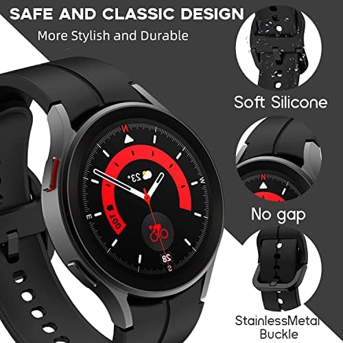 ??????? Bandas compatíveis para Samsung Galaxy Watch 5 Pro 45mm/Galaxy Watch 5 40mm 44mm Banda, sem alça de substituição de silicone com fivela colorida