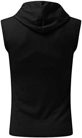 Tampas de tanque XZHDD para homens de capa Athletic com capuz sem mangas de verão tricô de tricô de ginástica esportiva de ginástica esportiva de ginástica