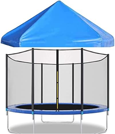 Canopy de trampolim, 6/8/10/21/14/16 pés ao ar livre no quintal de trampolim capa com moldura de suporte, para sol e chuva neve, azul, 8 pés
