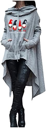 DeLarsy cinza Férias de férias com capuz fofas Casacos de casacos figuras figuras capuz de moleto