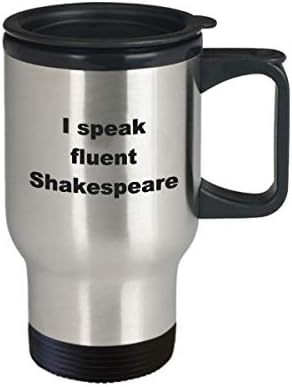 Caneca de viagem Shakespeare - Engraçado Sarcastic Térmico Isolado Aço Anterior Shakespear Caneca de Caneca para Shakespearean Fan