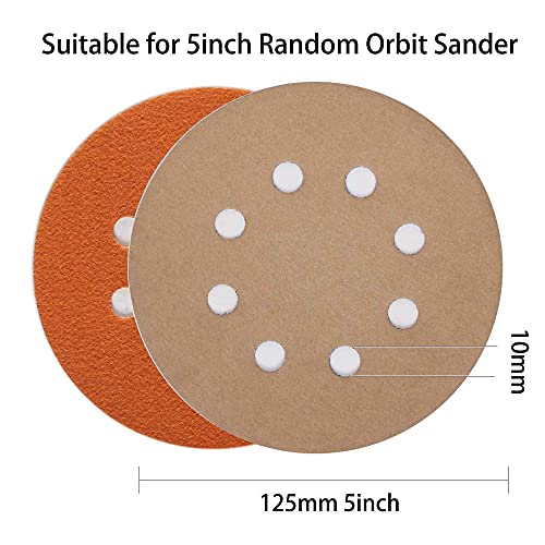 5 polegadas de 8 orifícios discos de lixamento gancho e lixeira molhada lixa seca de 125 mm carboneto de silício para acabamento de polimento de lixadeira orbital aleatória, 10000, h
