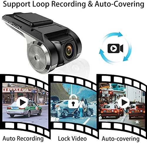 USB DVR Dashcam para Android Radio - Fiegromech Fhd Dash Camera para gravador de estéreo de carro, G -sensor, ADAS, visão noturna colorida