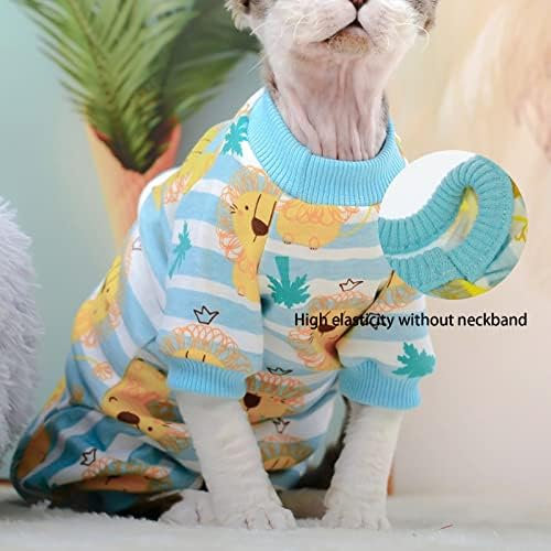 Roupas de gato sem pêlos de brinquedos, camisetas de algodão de verão de pmi-gato de gato de estimação de gato de estimação