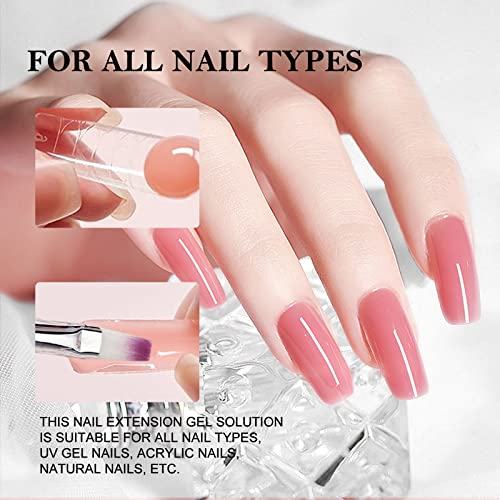 Solução de gel de extensão de unhas de 2 PCs de 2 PCs, solução rápida de deslizamento de gel poli, solução de líquido em