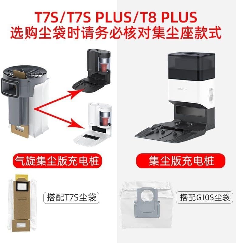 Luxuypon 18 PCs Substituição Bolsa de poeira Compatível com XI-Aomi Roborock T7S T7S PLUS S7 S7 PLUS ASPUUUM CLEAER