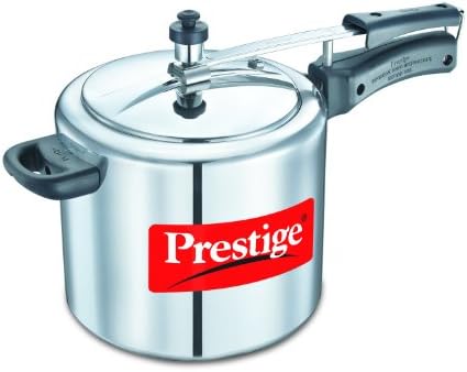 Prestige prnpc5 nakshatra mais panela de pressão de alumínio de base plana de 5 litros para fogão a gás e indução, médio,