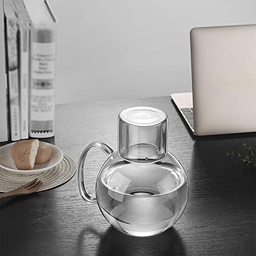 BREWIX Water Pitcher High Borosilicate Glass Pitcher with Handle Spherical Water Bottle with Cup Household High Temperature Resistant Teapot Juice Jug Water Carafe pot