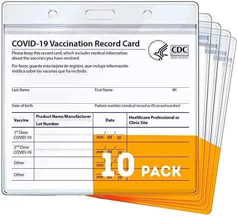 Titular do crachá, titulares de etiquetas, porta -cartas de vacina - acessórios de viagem, protetor de cartões de vacina, ID do transporte de viagens de avião, Protetor à prova d'água de cartões de vacinação CDC, 4 x 3